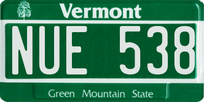 VT license plate NUE538