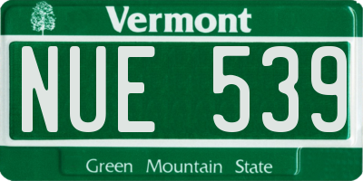VT license plate NUE539