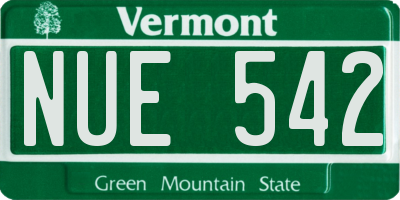 VT license plate NUE542