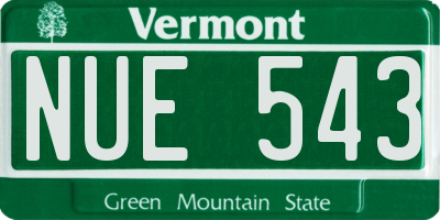 VT license plate NUE543