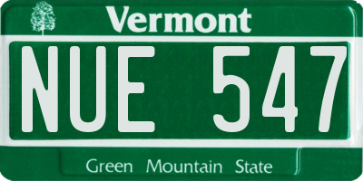 VT license plate NUE547