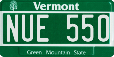 VT license plate NUE550