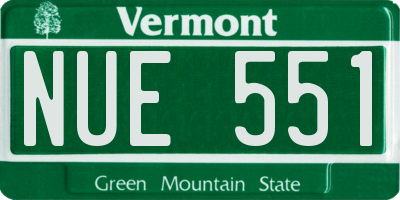 VT license plate NUE551