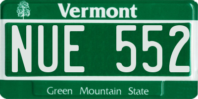 VT license plate NUE552