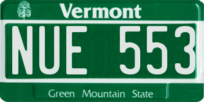 VT license plate NUE553