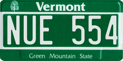VT license plate NUE554