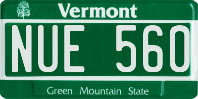 VT license plate NUE560