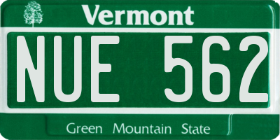 VT license plate NUE562