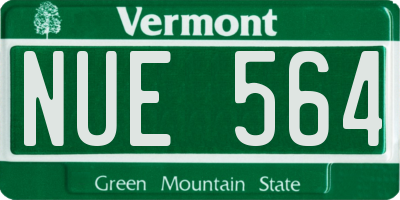 VT license plate NUE564