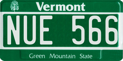 VT license plate NUE566