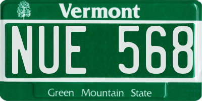 VT license plate NUE568