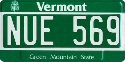 VT license plate NUE569