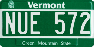 VT license plate NUE572