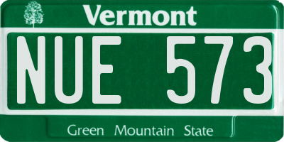 VT license plate NUE573