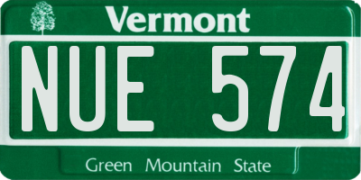 VT license plate NUE574