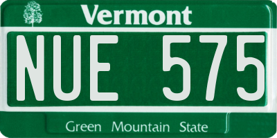 VT license plate NUE575