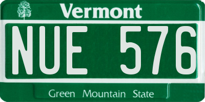 VT license plate NUE576