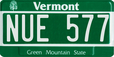 VT license plate NUE577
