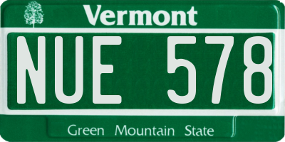 VT license plate NUE578