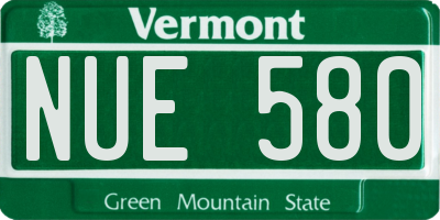 VT license plate NUE580