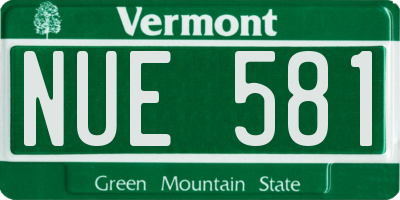 VT license plate NUE581