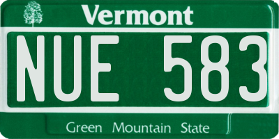 VT license plate NUE583