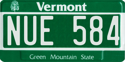 VT license plate NUE584