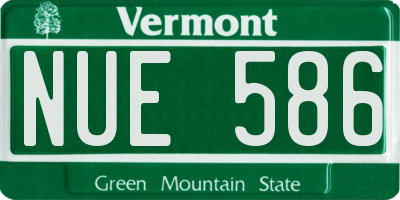 VT license plate NUE586