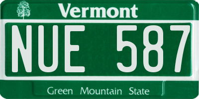 VT license plate NUE587