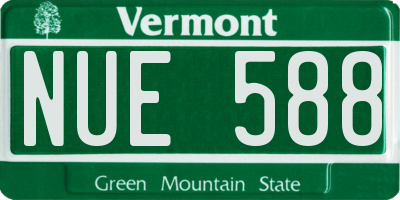 VT license plate NUE588