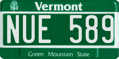 VT license plate NUE589