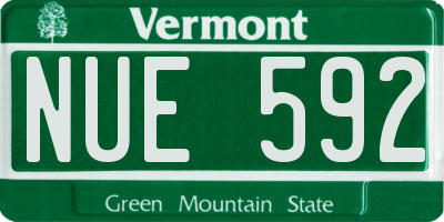 VT license plate NUE592
