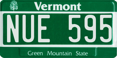 VT license plate NUE595
