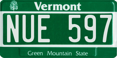 VT license plate NUE597