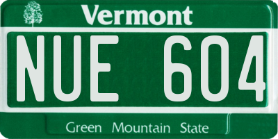 VT license plate NUE604