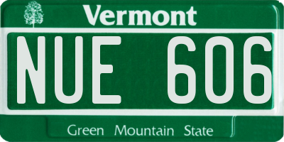 VT license plate NUE606