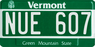 VT license plate NUE607
