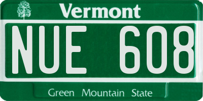 VT license plate NUE608