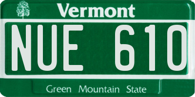 VT license plate NUE610