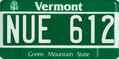VT license plate NUE612