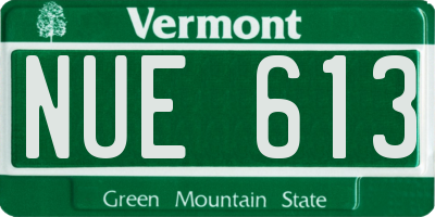 VT license plate NUE613