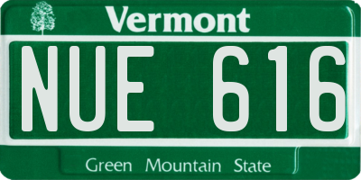 VT license plate NUE616