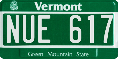 VT license plate NUE617