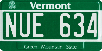 VT license plate NUE634