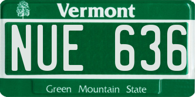 VT license plate NUE636