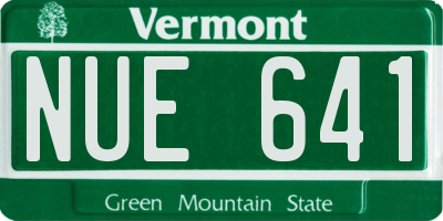 VT license plate NUE641