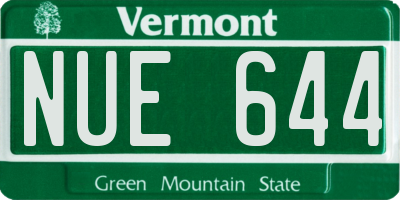 VT license plate NUE644