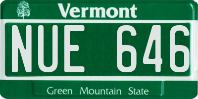 VT license plate NUE646