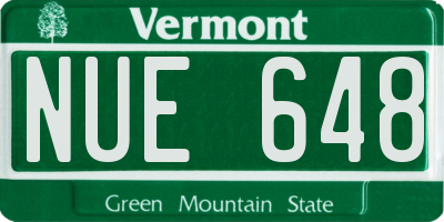 VT license plate NUE648