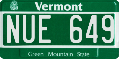 VT license plate NUE649